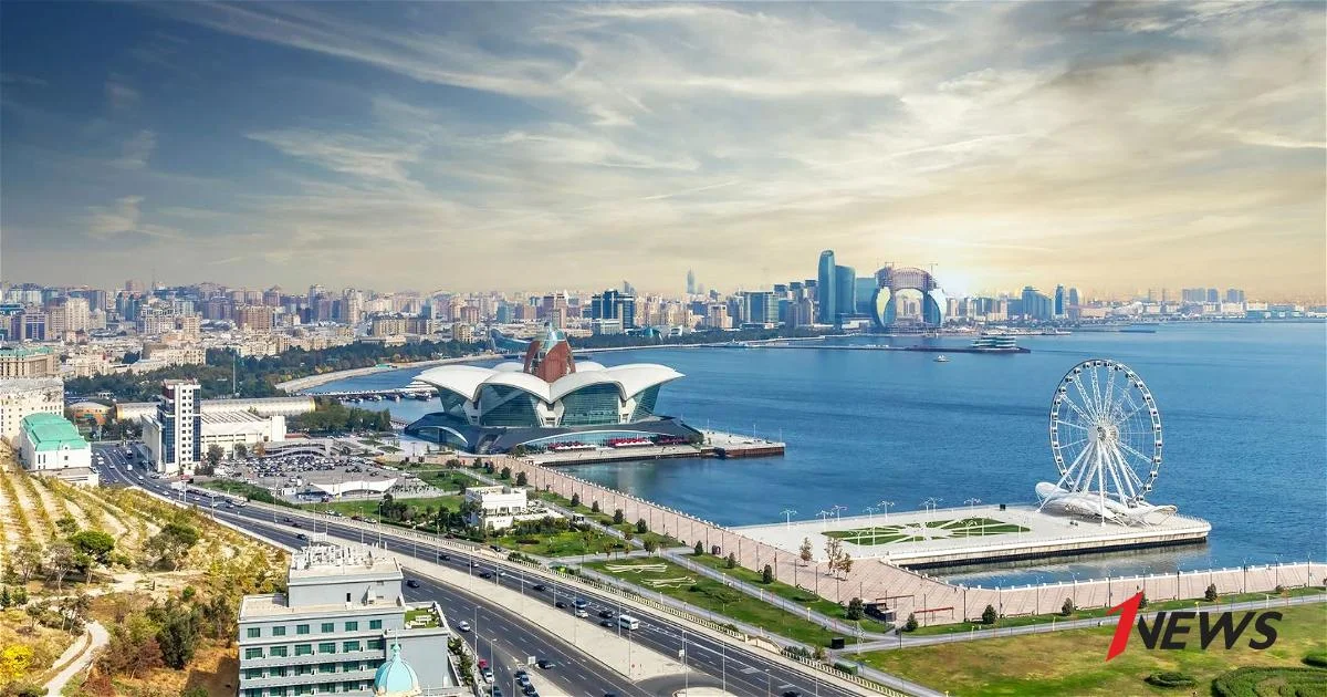 Baku city skyline and Caspian Sea promenade in 2026
