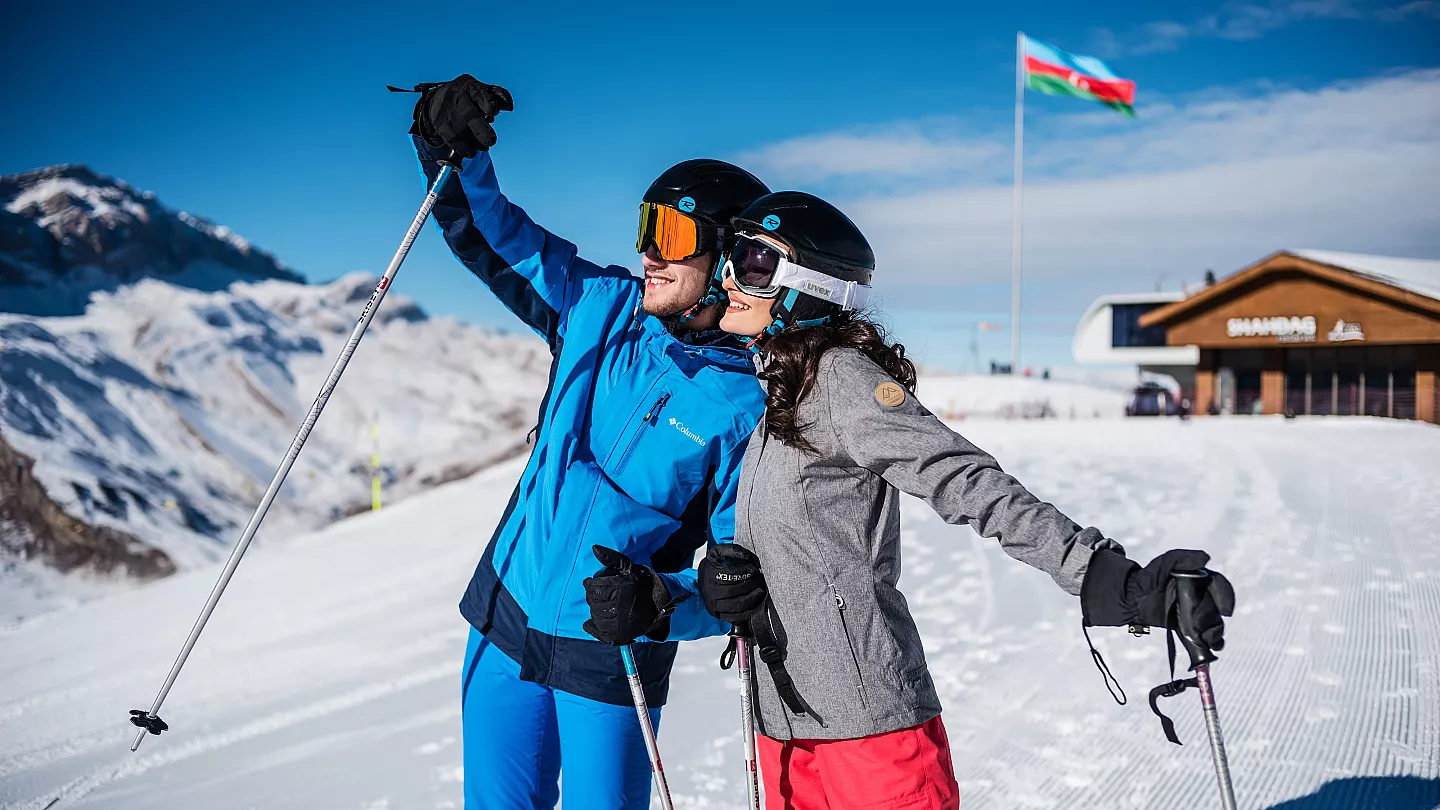 Traditional Azerbaijani chicken and lamb kebabs with grilled vegetables