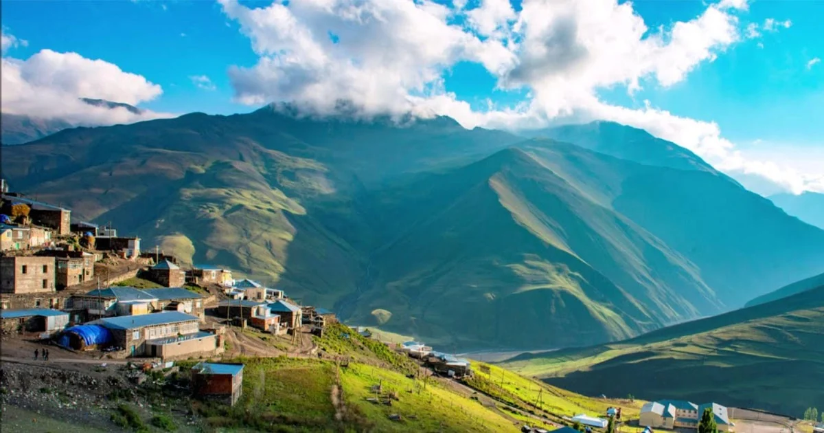 Scenic mountain views and apple orchards in Quba Azerbaijan