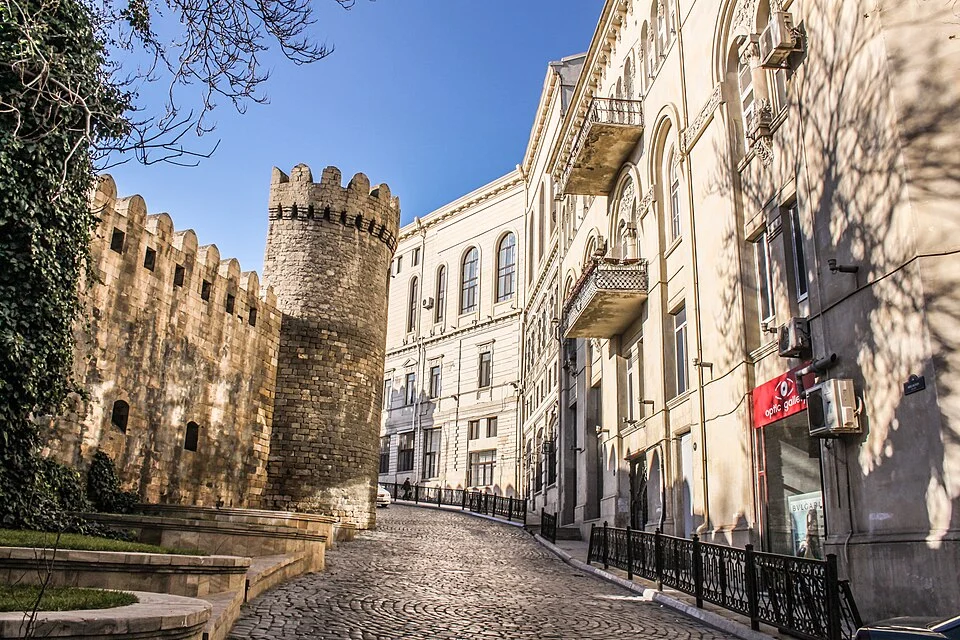 Old City Icherisheher narrow streets and historical architecture Baku
