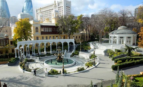 Philharmonic Garden and Governor's Garden historical park Baku